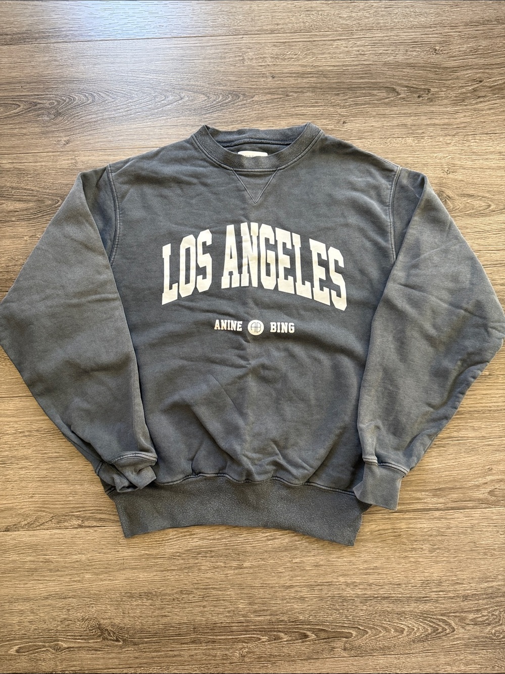 Anine Bing Grey 'Los Angeles' Crewneck Sweatshirt XS